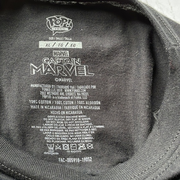 Pop Tees Captain Marvel Tee Shirt - Picture 6 of 7